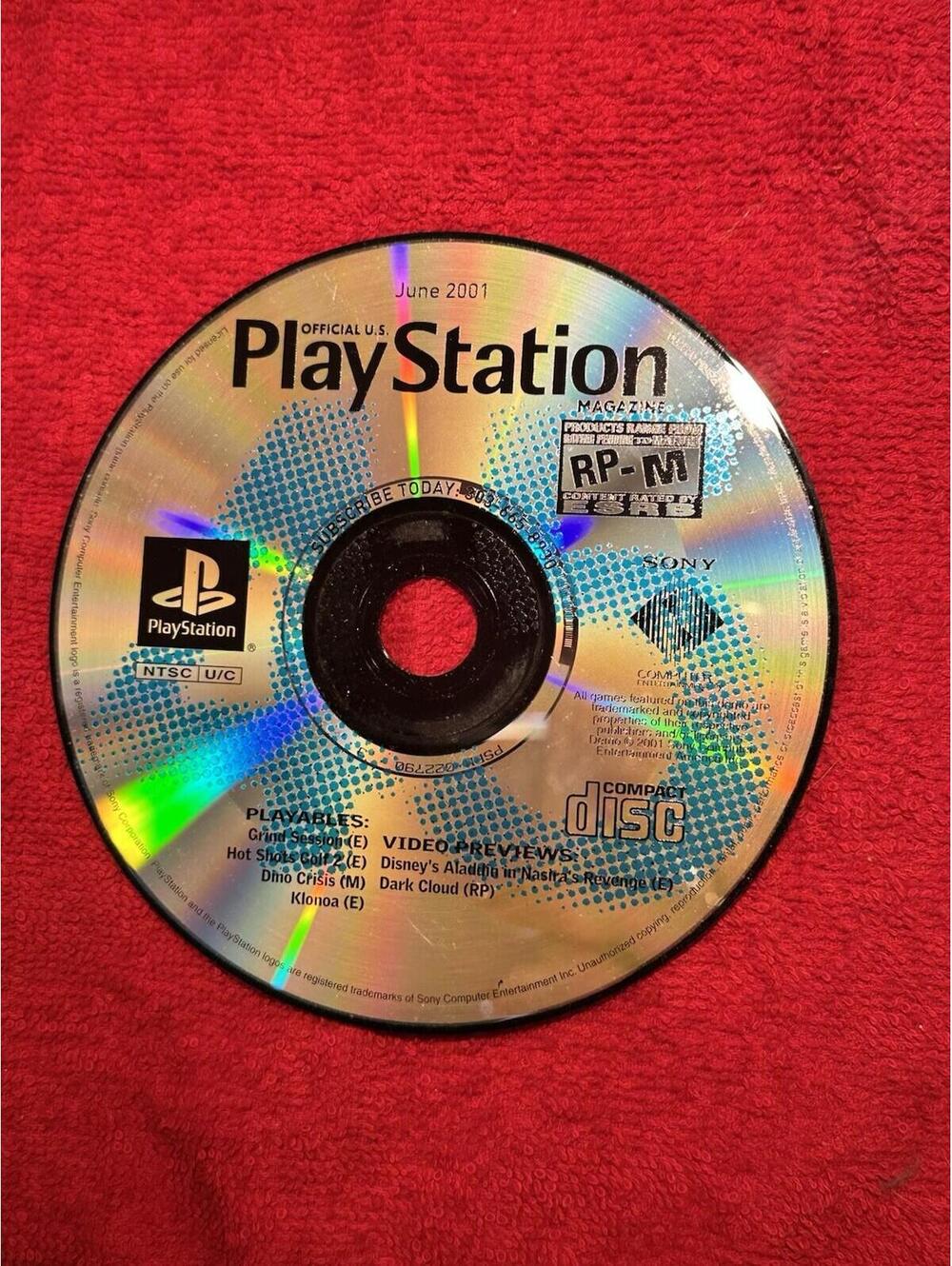 Official US Playstation Magazine Demo Disc Only PS1 June 2001 Issue 45 Works